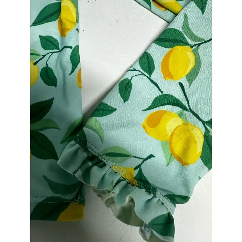 Janie and Jack Long sleeve Swim Top Lemons Girls Size 6 See Description